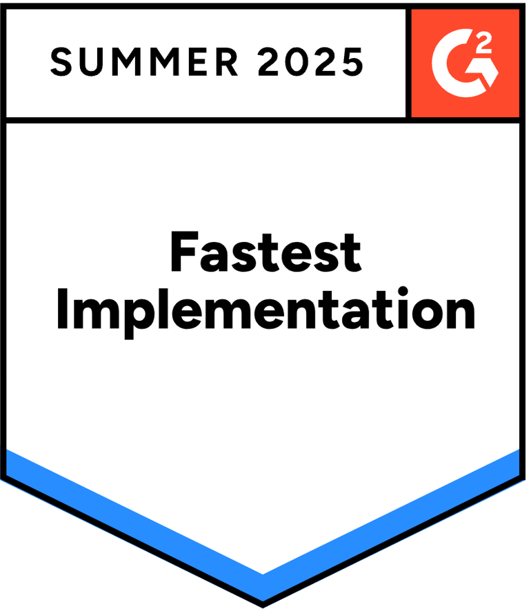 G2 Fastest Implementation Small Business Award、2023年春季